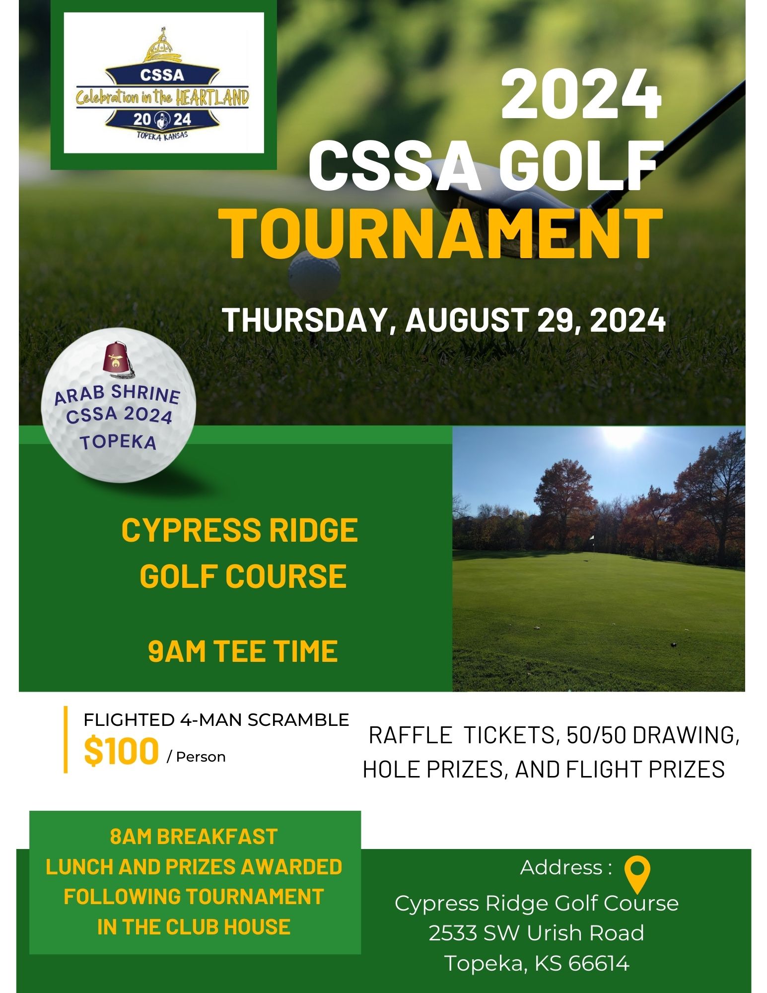 CSSA Golf Tournament Flyer